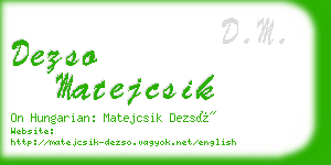 dezso matejcsik business card